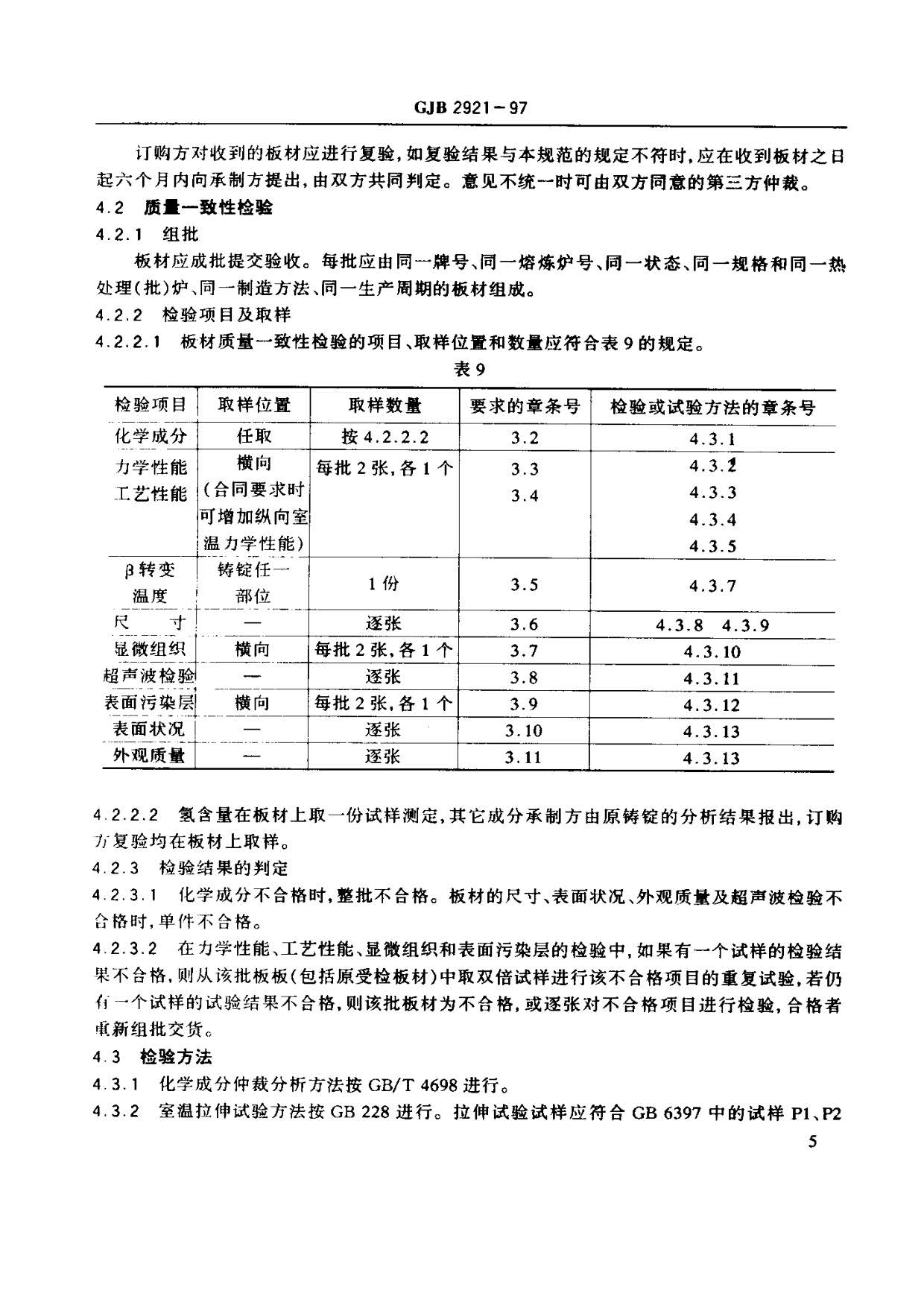 超塑成形用TC4鈦合金板材國軍標規范 GJB 2921-97